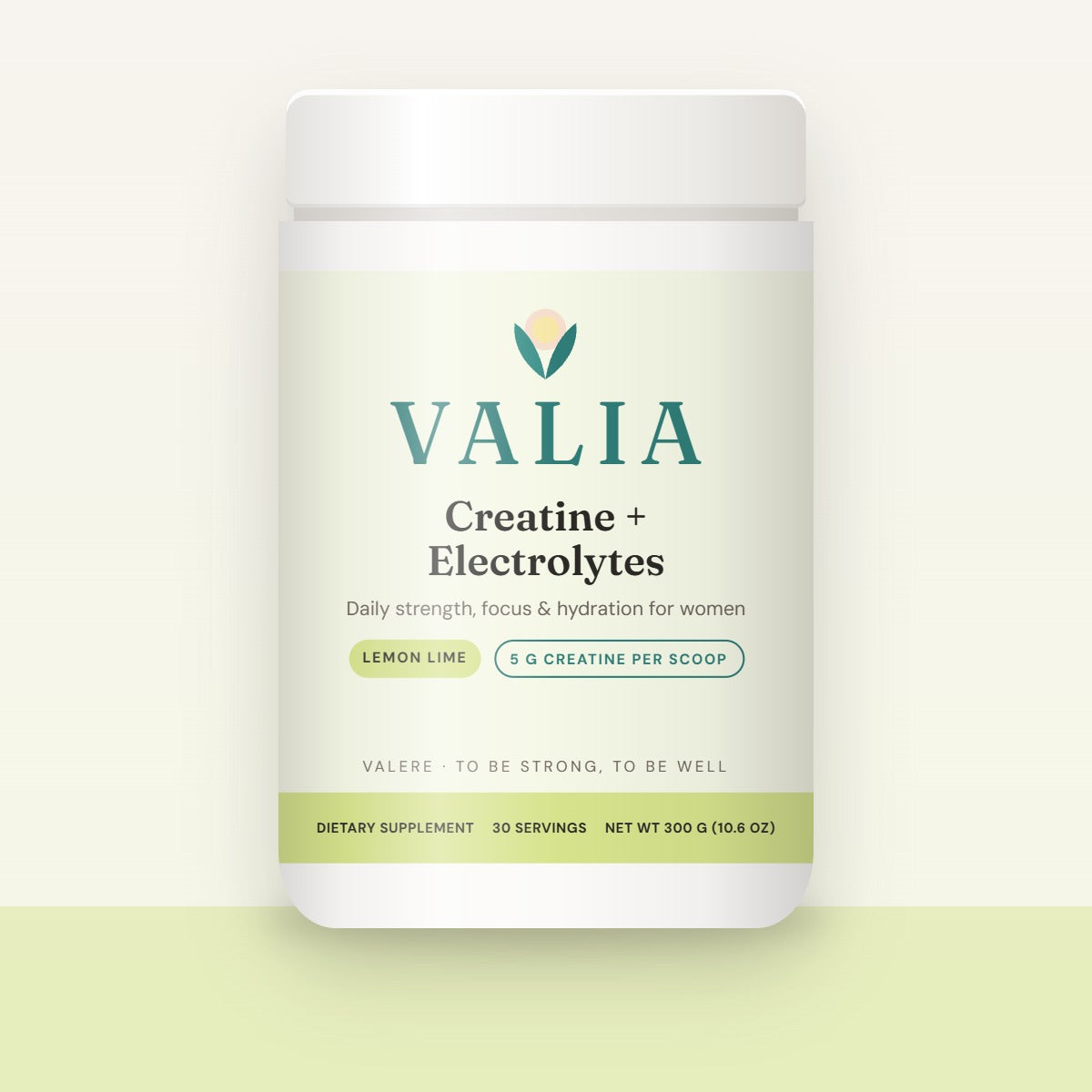 VALIA Creatine + Electrolytes tub, Lemon Lime