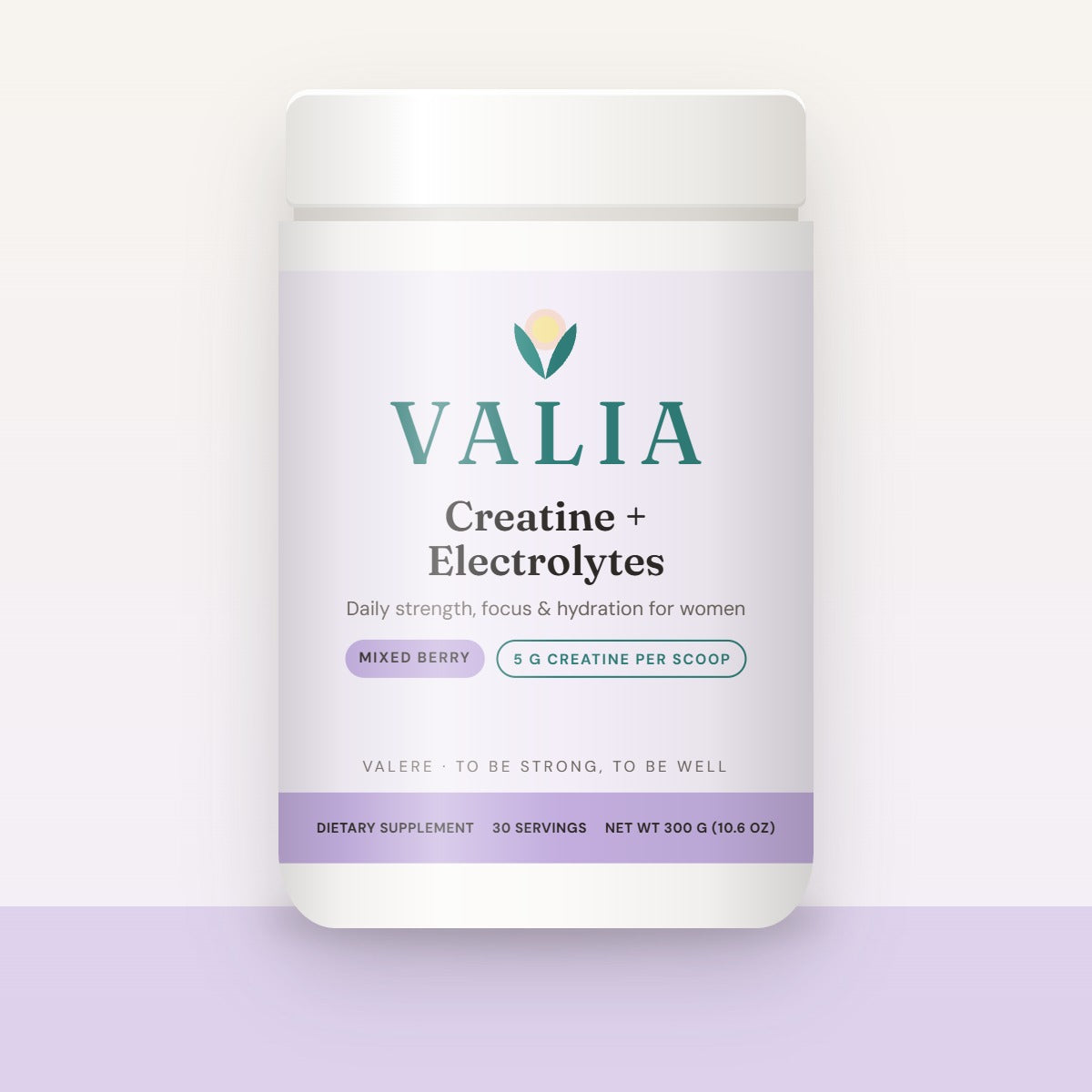 VALIA Creatine + Electrolytes tub, Mixed Berry