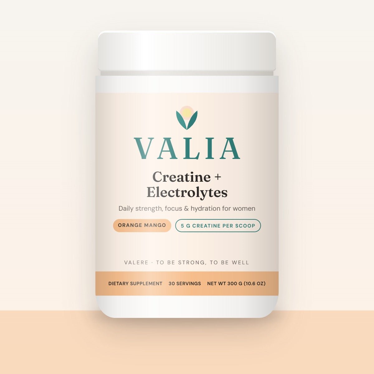 VALIA Creatine + Electrolytes tub, Orange Mango